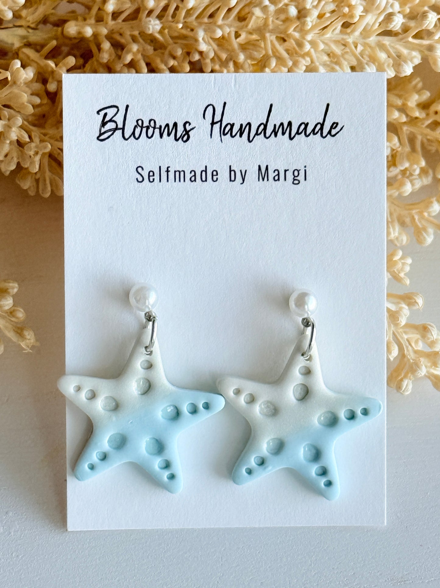 Coastal Polymer Clay Earrings with Sea Charms, Handmade Ocean Jewelry, Beach Theme Dangle