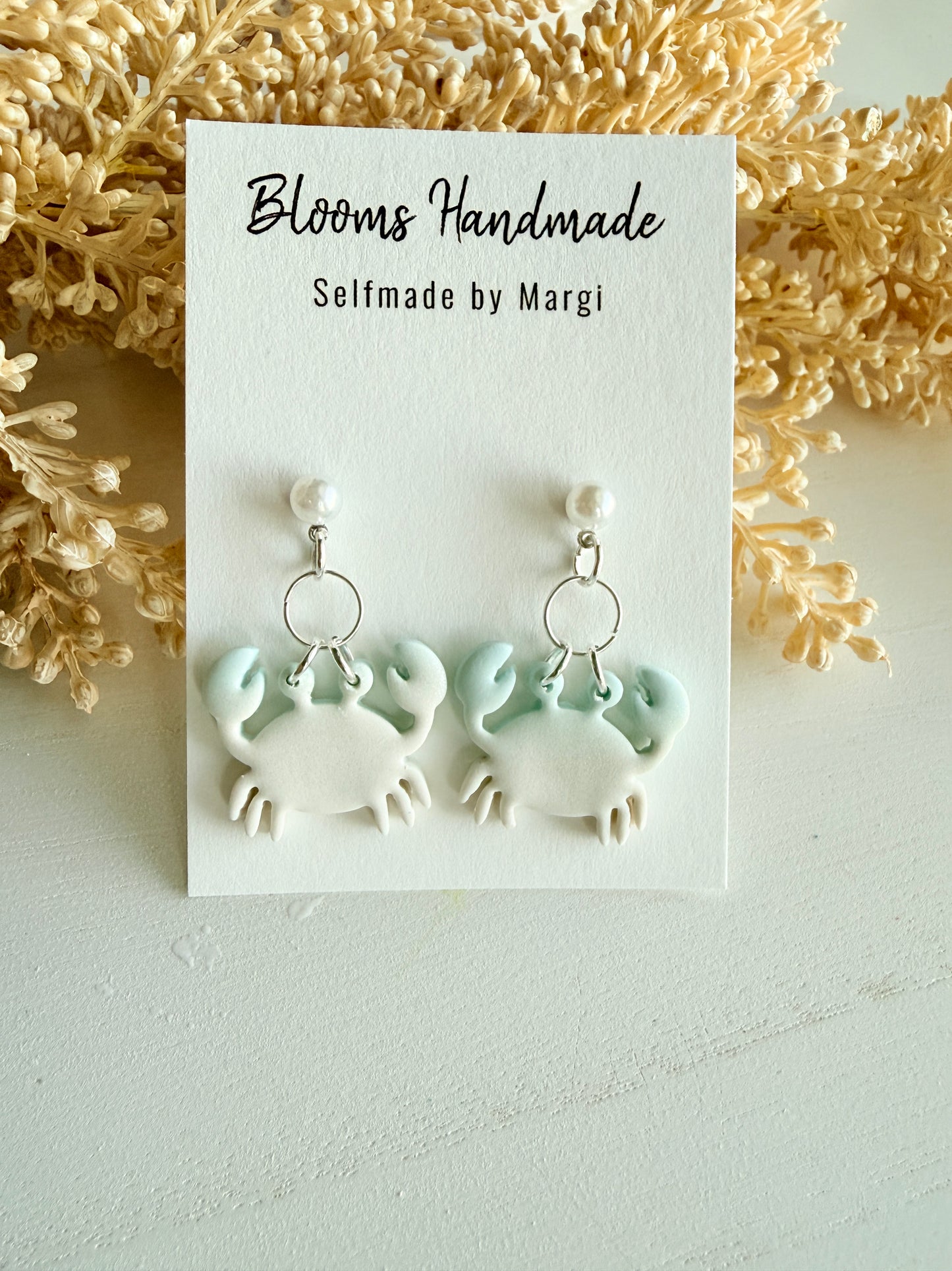 Coastal Polymer Clay Earrings with Sea Charms, Handmade Ocean Jewelry, Beach Theme Dangle
