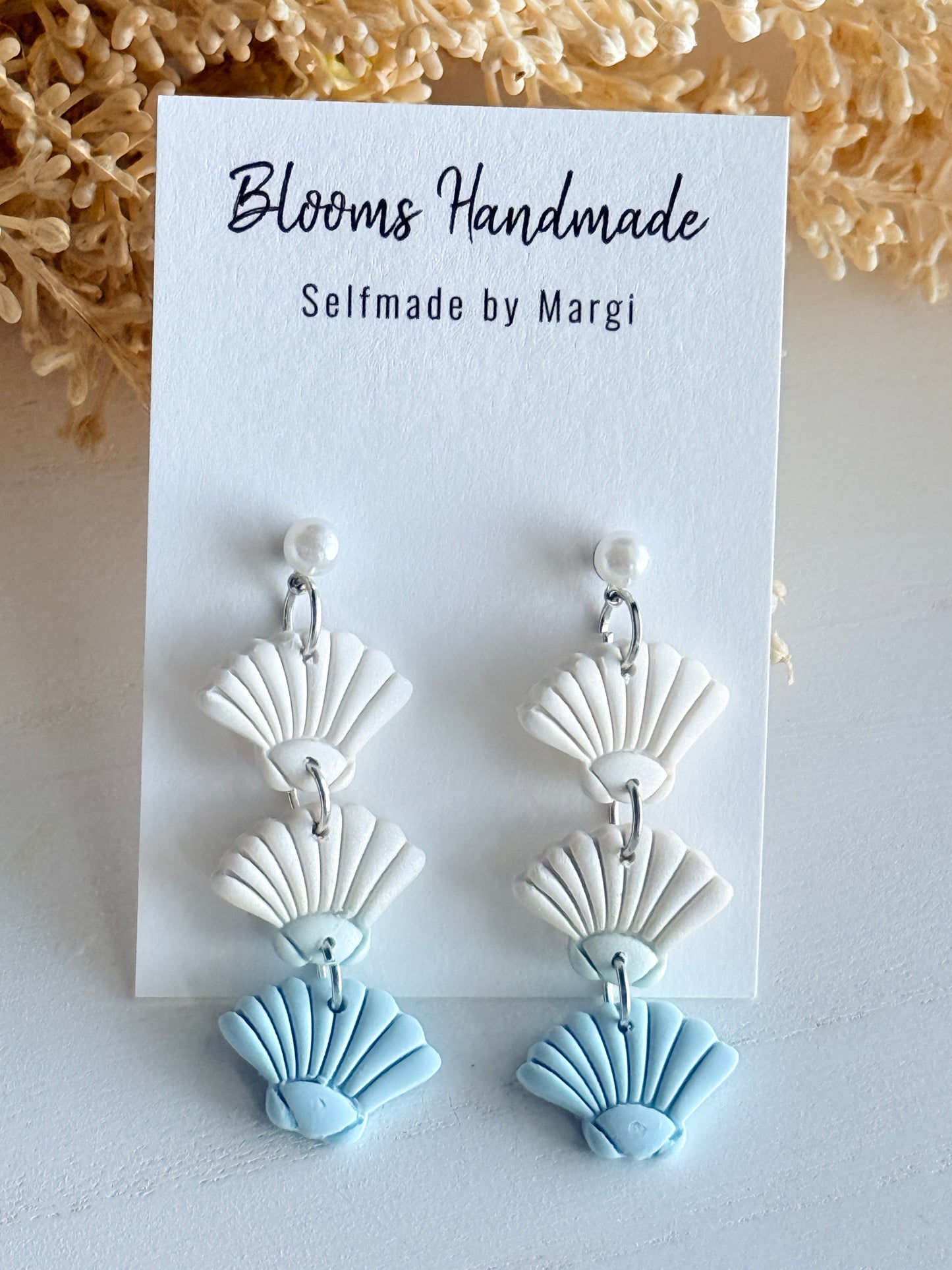 Coastal Polymer Clay Earrings with Sea Charms, Handmade Ocean Jewelry, Beach Theme Dangle