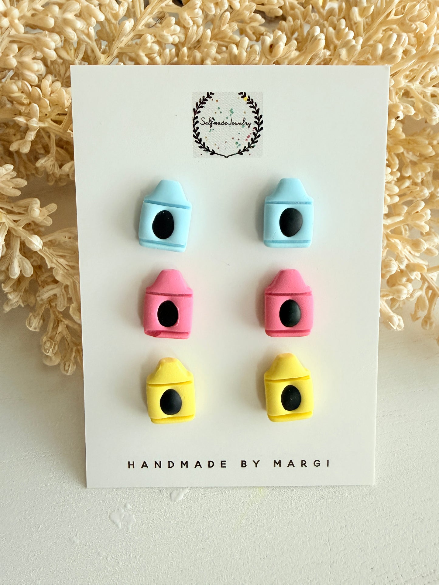 Handmade Polymer Clay Teacher Earrings, Apple Pencil Notebook Dangle, School Jewelry