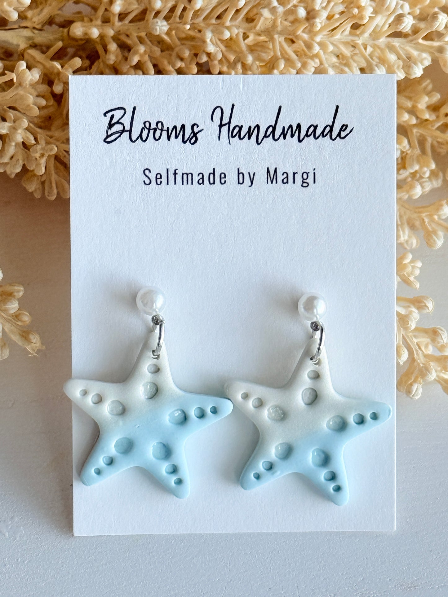Coastal Polymer Clay Earrings with Sea Charms, Handmade Ocean Jewelry, Beach Theme Dangle