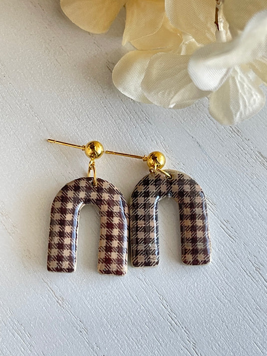 Plaid Arch Earrings