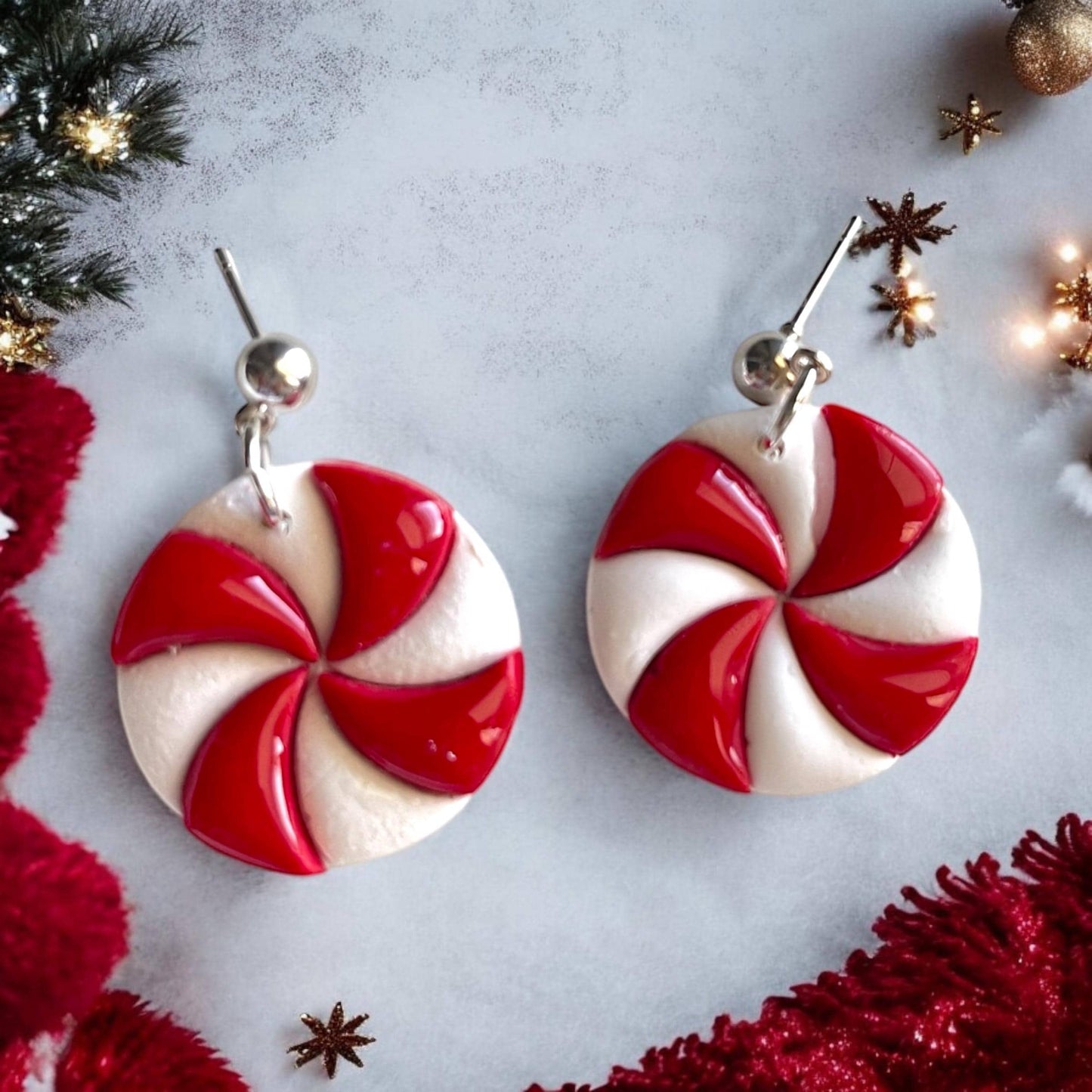 Christmas Peppermint Candy Earrings