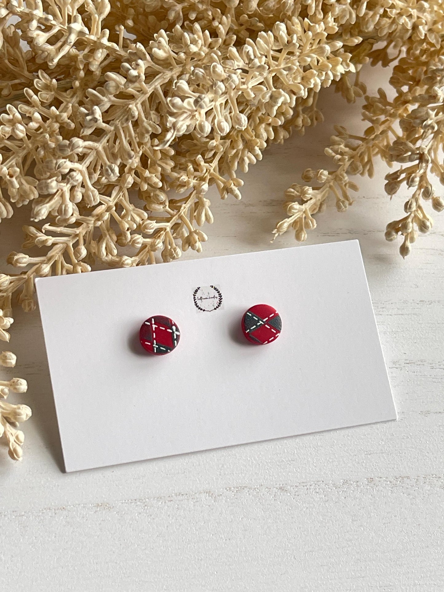 Winter plaid studs