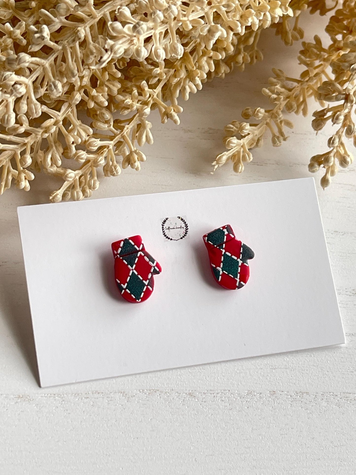 Winter plaid studs